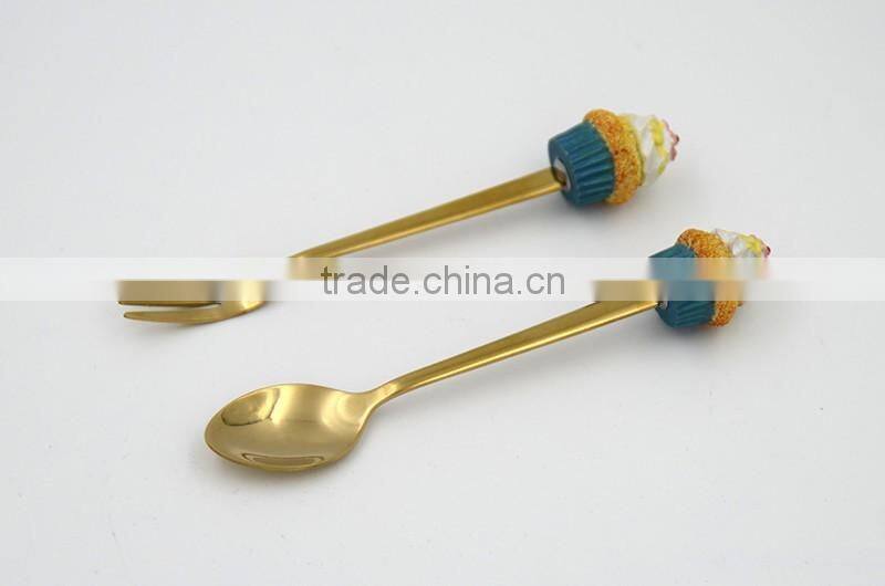 Cute design EU standard stainless steel sugar spoon dessert spoon