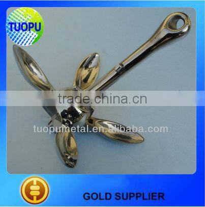 Marine stainless steel 316 mirror polished folding anchors,grapnel folding boat folding anchor