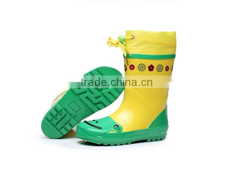 custom made boys and girls children cute rubber rain boots with cuff