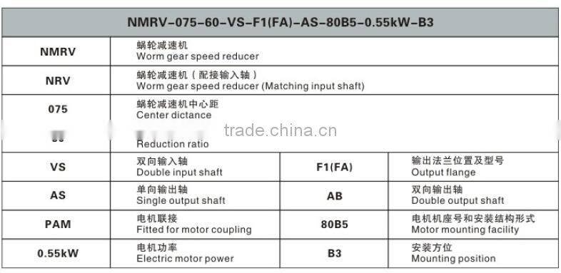 NMRV030 series worm gearbox
