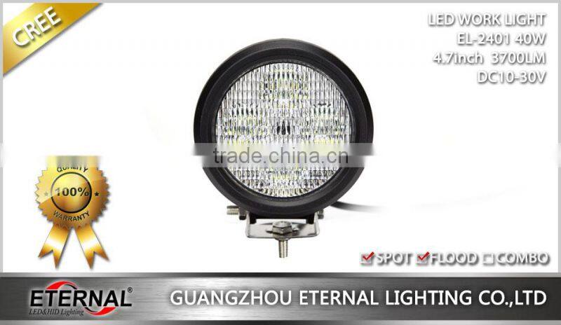 4.7in 40W round 4x4 Jeep off-road ATV UTV construction vehicles tractor trailer led work lights