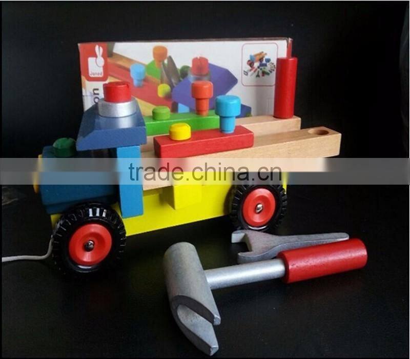 Customize kids disassembly wooden DIY toy car assembly