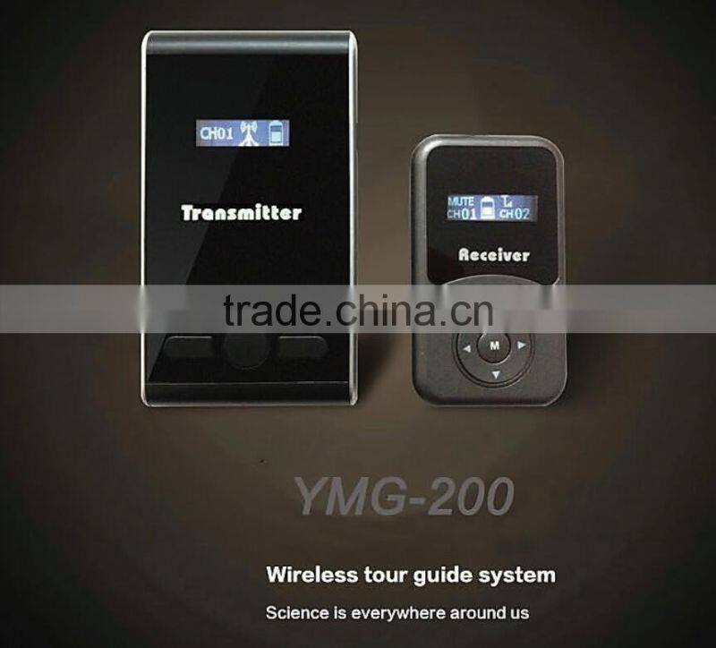 YUMO two presenter / one way / one or tow transmitters wireless tour guide system assisted listening systems