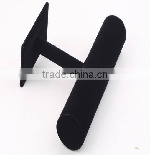 Black Velvet T-Bar Rack Jewelry Hard Stand Display