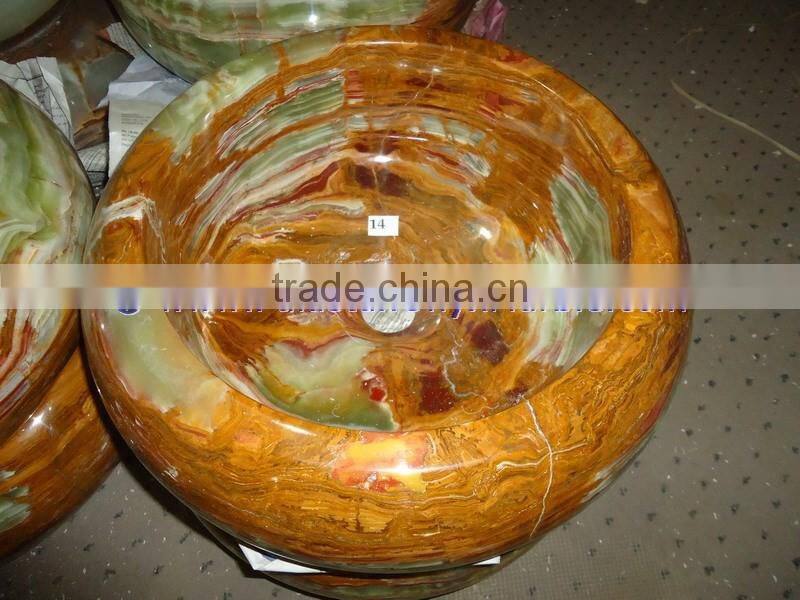 Handemade Good Price BROWN GOLDEN ONYX SINKS BASINS COLLECTION