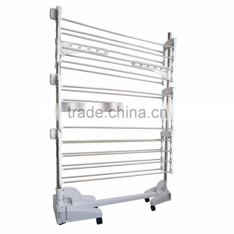 multi color clothes garment drying hanger rack and Large Capacity Rack with 3 Levels and Bar for Sheets