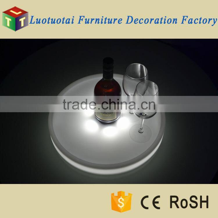 PE material round shape RGBW color LED wine pallet for events/party/wedding