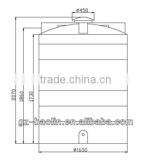 PE water storge tank for water treatment system 4T