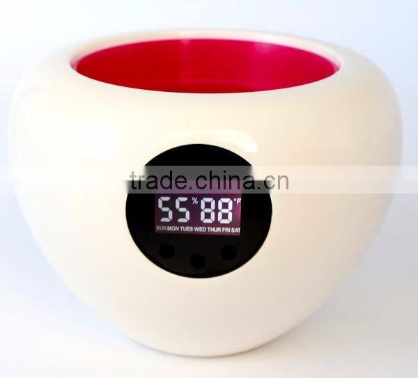 Stylish Desktop Flower Pot Vase with Time Temperature Humidity Display