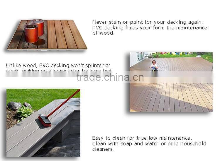 100% Vinyl Waterproof Pvc/Plastic Floor Decking