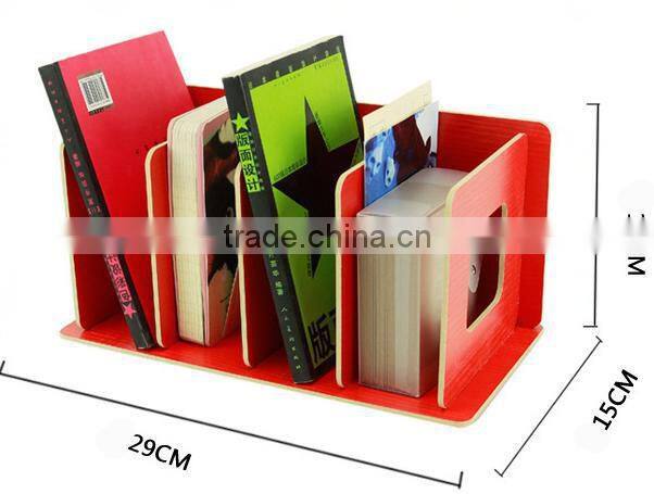 Wooden DIY Desktop Magazines and Books Storage Box Sorting Bookends Office Kitchen Dish Carrying Shelves