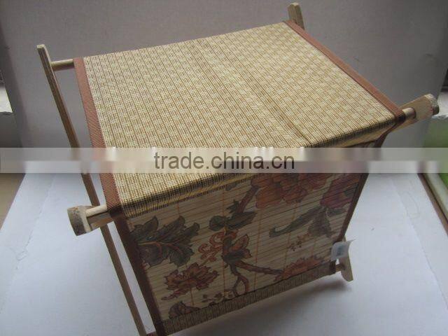 Foldable non-woven with wooden holder storage box