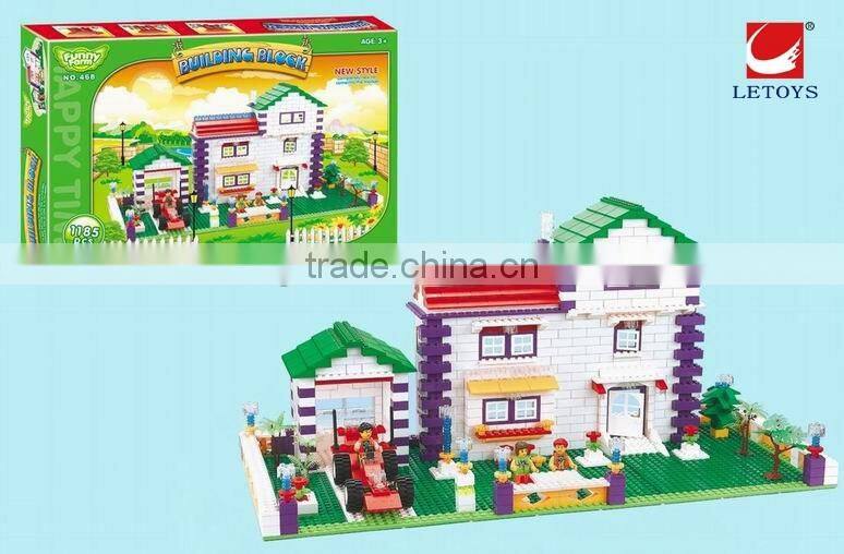 Kids plastic big construction bricks building blocks train toys 1185pcs