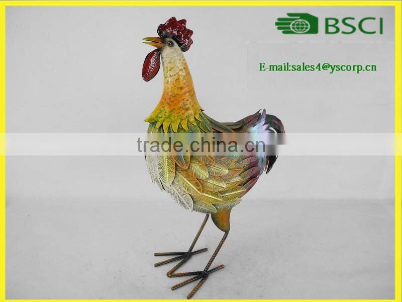 YS16952 metal chicken arts crafts outdoor decorations for garden