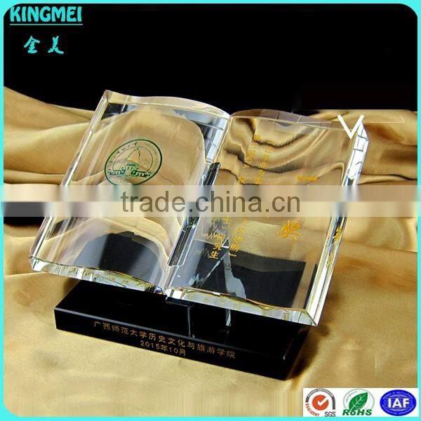 2015 Hot sale crystal glass Airplane model award for souvenir