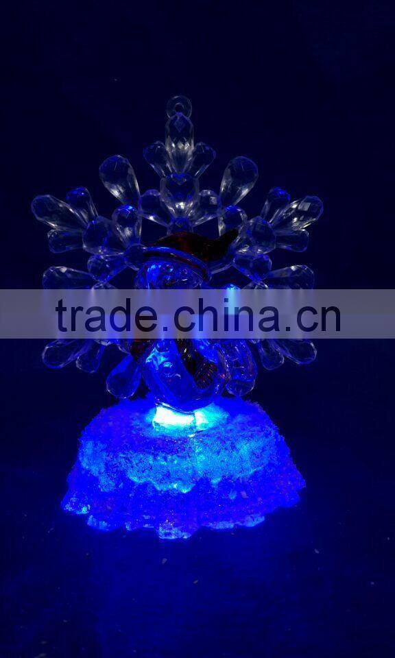 new style led rbg light acrylic artificial christmas snowflake snowman