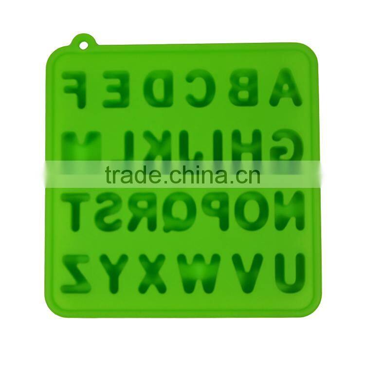 Fancy silicone ice cube tray with alphabet letter A to Z shaped