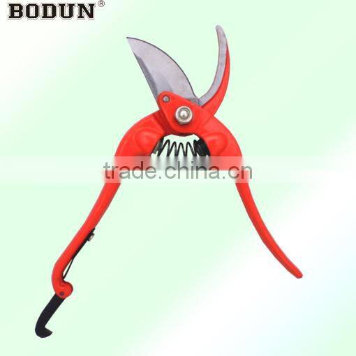 B4038 Popular red steel handle pruner cut-and-hold pruning shear pruning tool