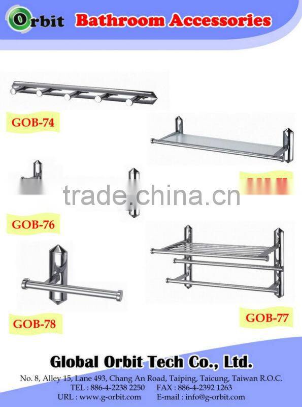 Stainless steel simple style towel rack, bathroom rotate towel hanger