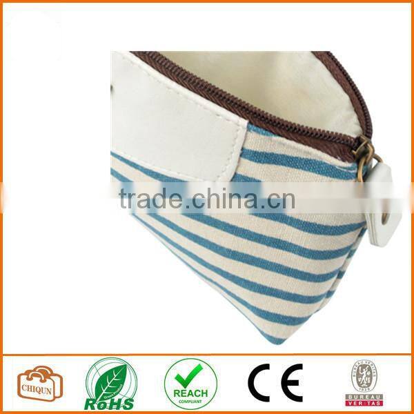 Canvas Navy Style Pen Pencil Case Cellphone Coin Cosmetic Makeup Bag Pouch Purse,Light Blue