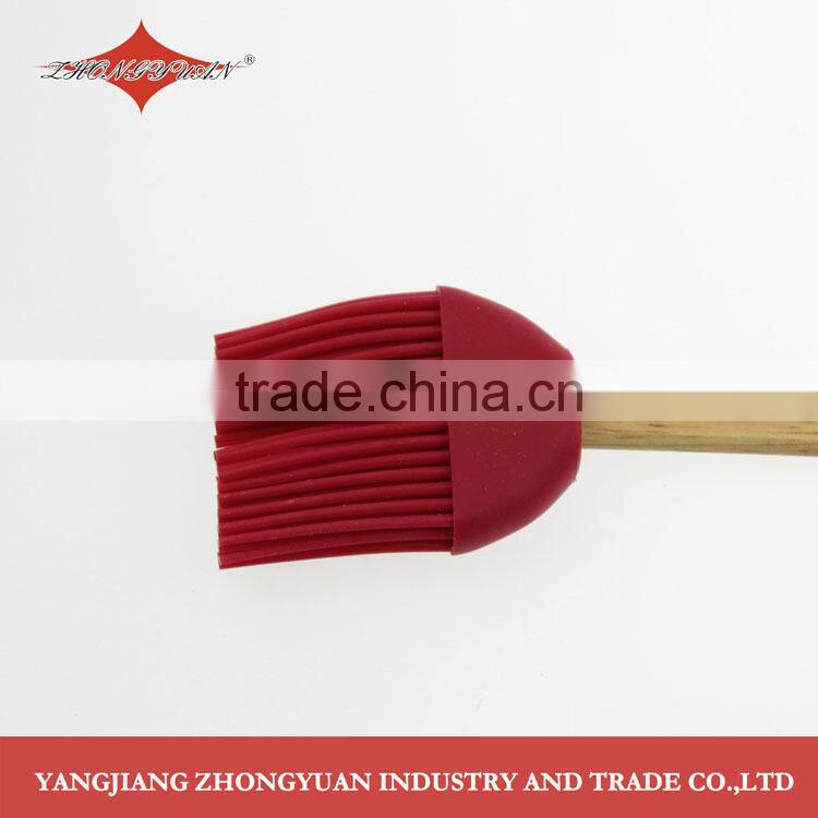 Silicone basting brush with wood handle, hot selling
