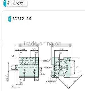 SDE Series thin pneumatic cylinder with high quality