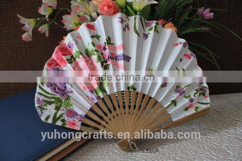 High quality bamboo fabric fan for ladies
