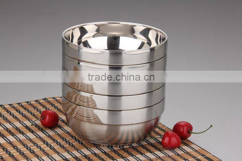 12cm-18cm modern design stainless steel double wall rice bowl