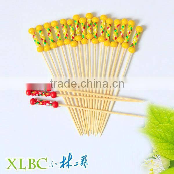 100pcs per box double Yellow ball ass fruit toothpicks