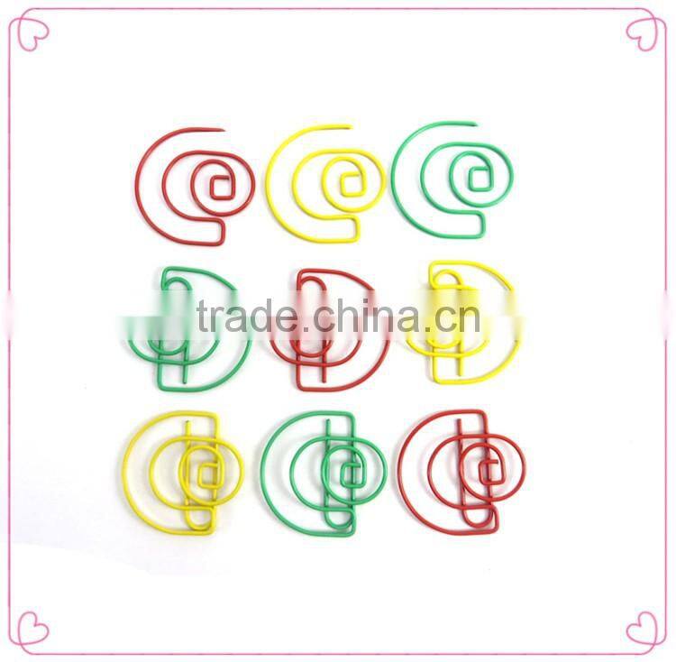 Colorful assorted number shapes metal paper clips