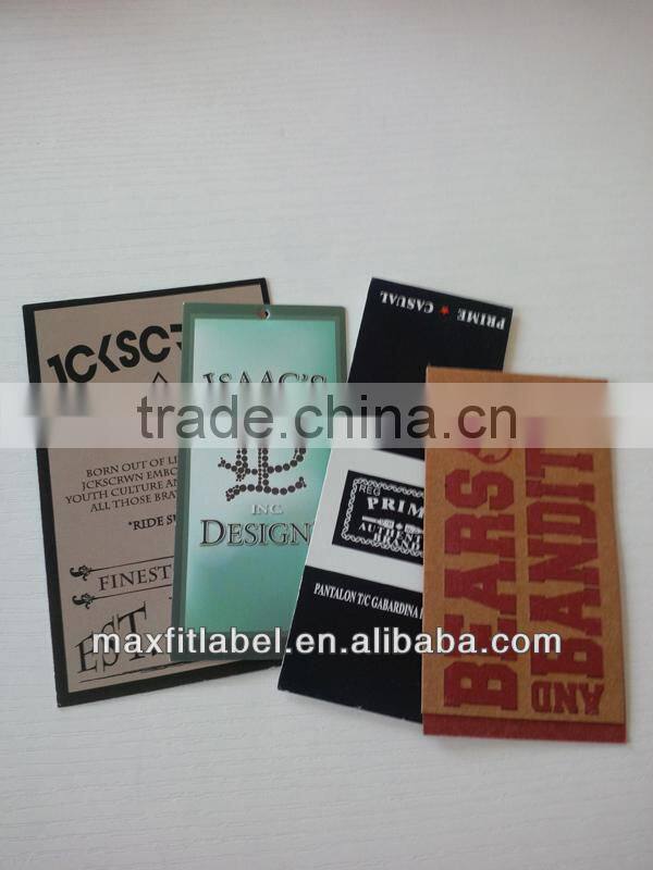 custom high quality colorful jeans hang tags and swing tags