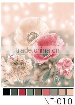 small broken flower screen printed travel blanket floral woven embossed micro plush raschel blanket