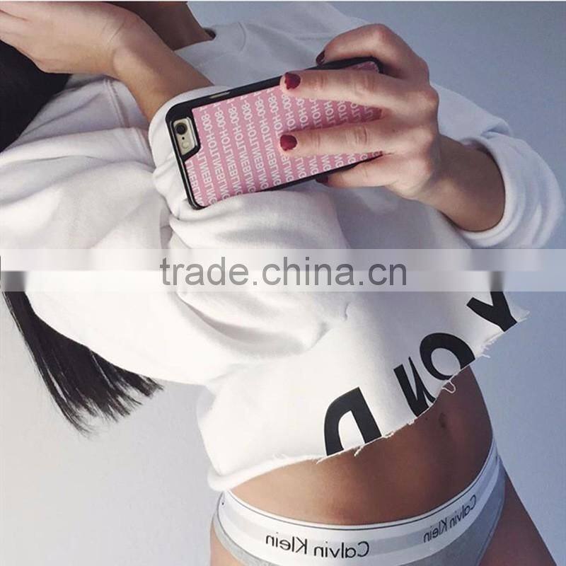 2016 best sell new fashion custom crop top lady hoodies