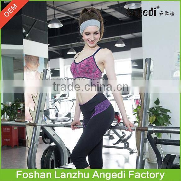 2016 Hot Sexy Woman Sport Top Fitness Running Gym Jogging Racerback Bra with Padded Underwear & Tennis Vest Crop Top