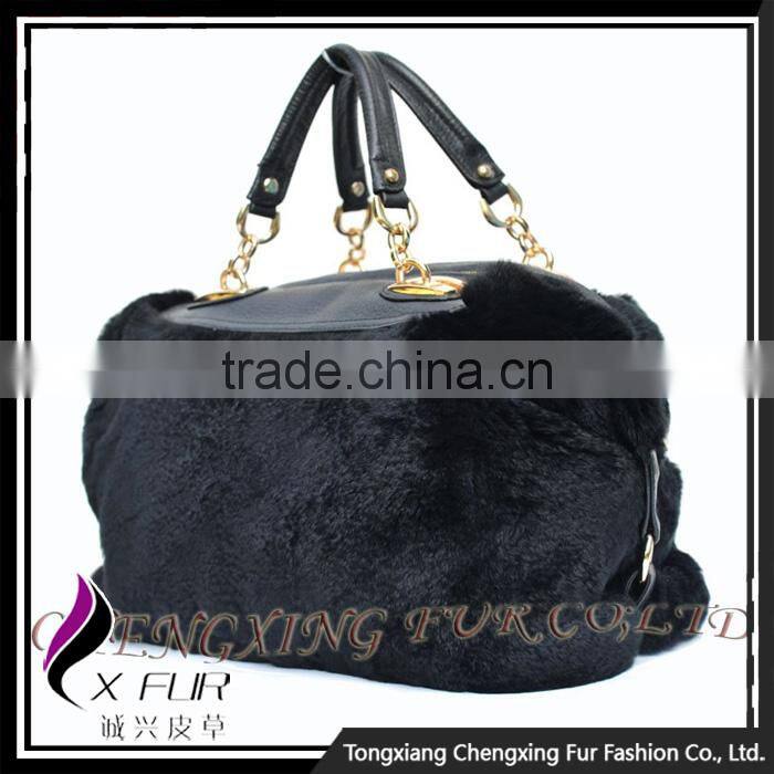 CX-H-42B Ladies Rex Rabbit Fur Sheepskin Fashion Bags Handbags
