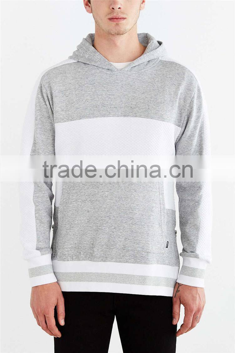 New designer blank hoodie grey and white hoodie side zip