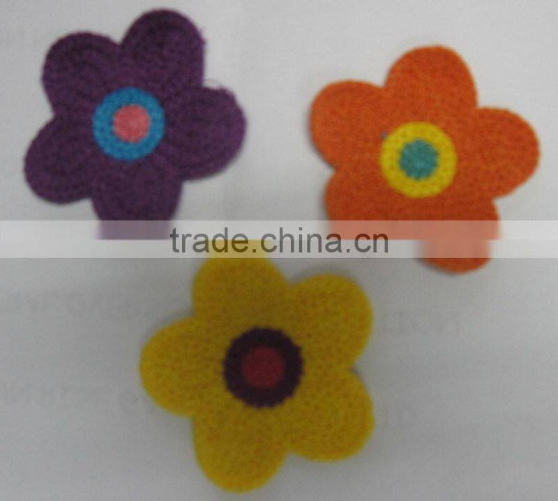 crochet cotton flower patches for clothes