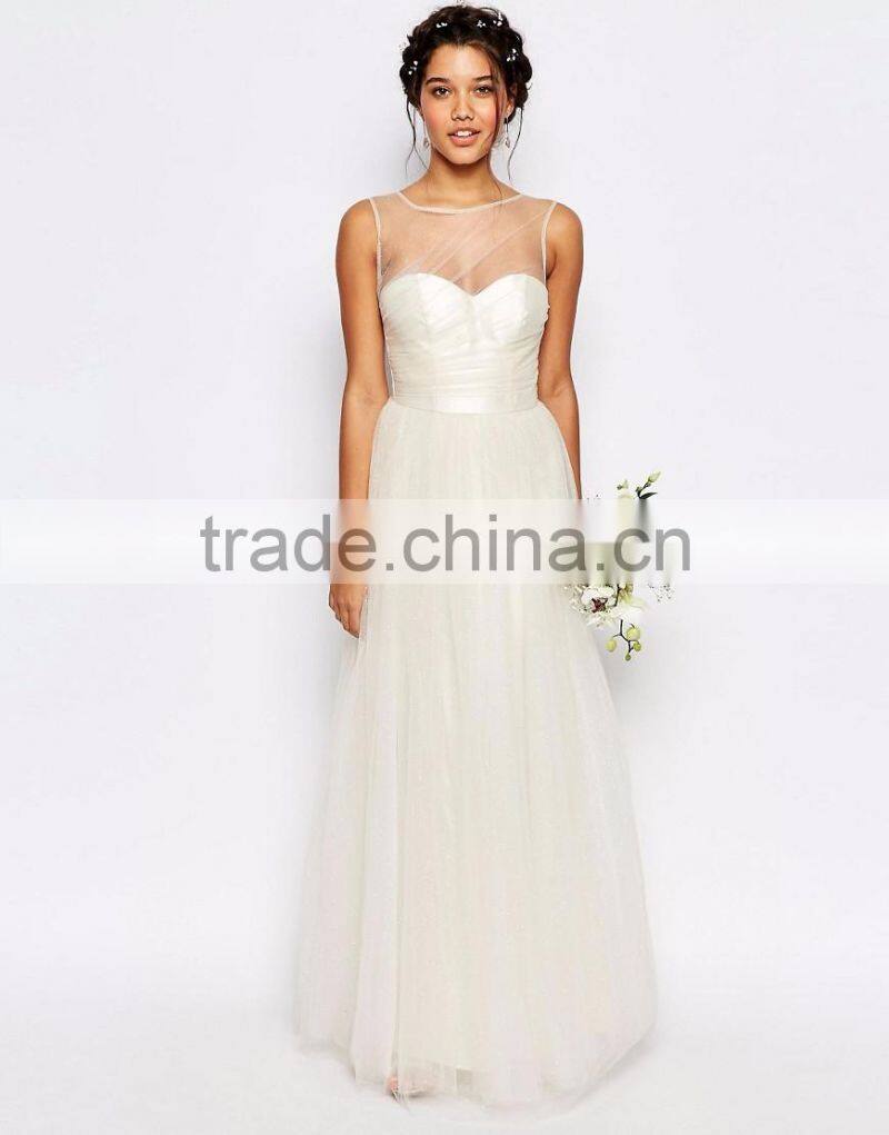 Lvory Romantic Appliques Lace Wedding Dresses A Line Bridal Grown Tulle Maxi Dress Bandeau Sleeveless