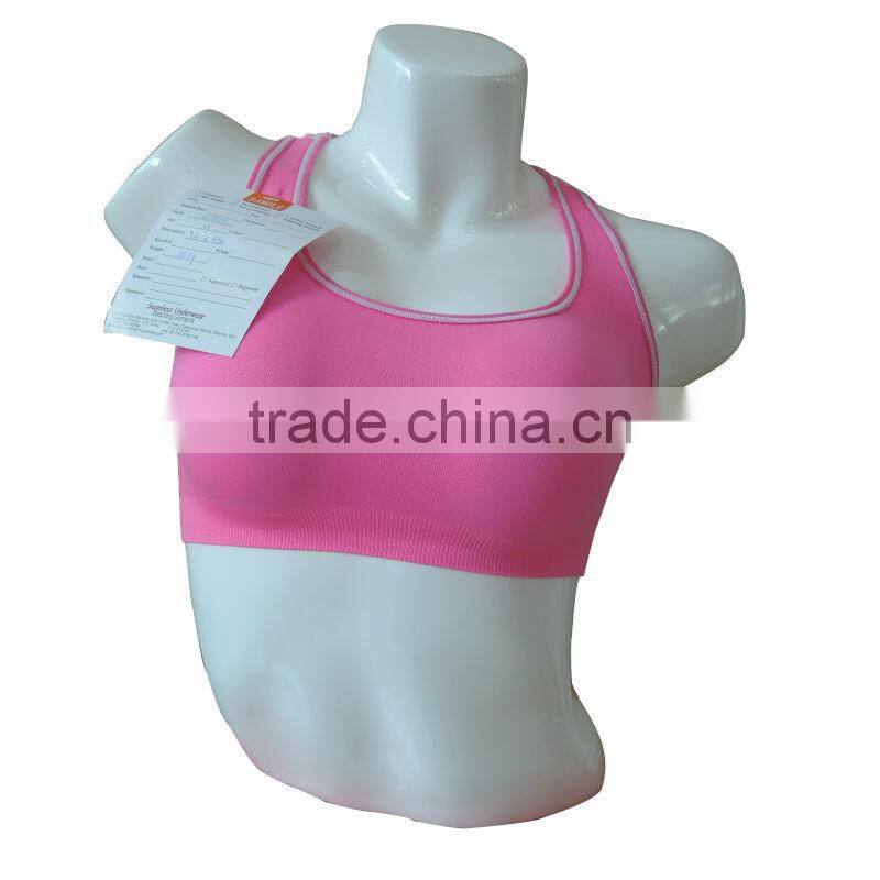 Top quality seamless woman underwear bra top wireless fitness ladies sport bra