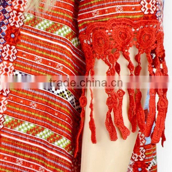 2016 Bohemian Tassel Style Kids Coat Teen Girls Fashion Overall For Winter Or Autumn