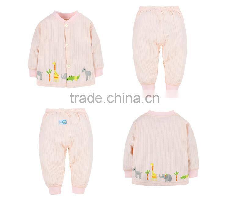 2017 latest design cute animal cartoon printing children pajamas baby clothing