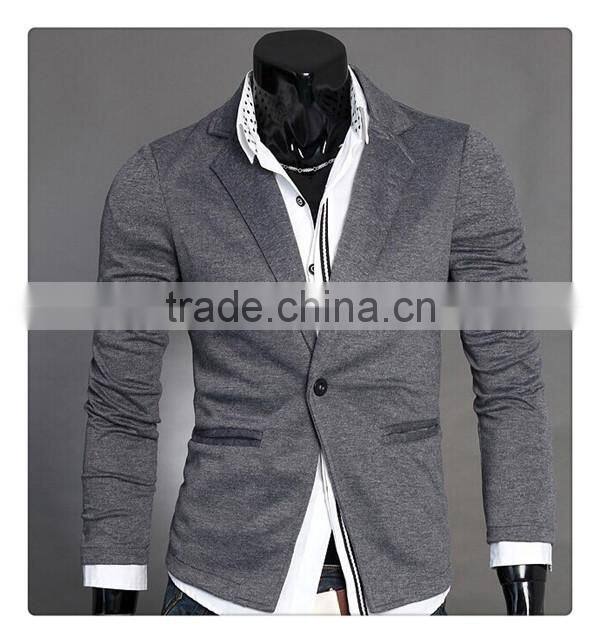 latest hot sale England style fashion one button design slim men jersey casual blazer