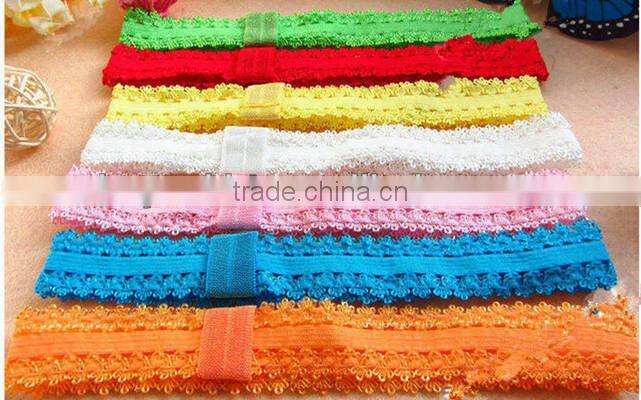 children hairband headwrap wholesale double crown bud silk hair ring kids hair rope lace rubber band 0.8 inch headband taenia