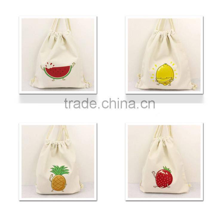 New fashion design cotton Drawstring Backpack