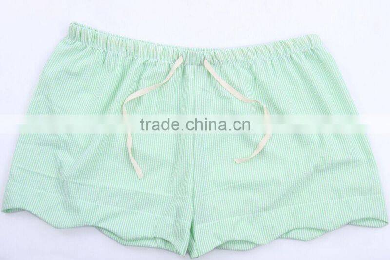 Wholesale seersucker scalloped Shorts