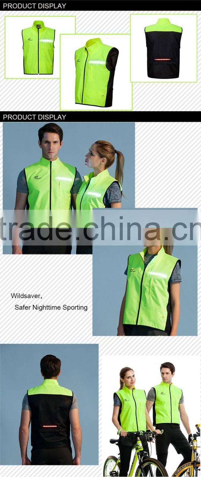 LED Flashing Warning Safety high quality custom sportswear