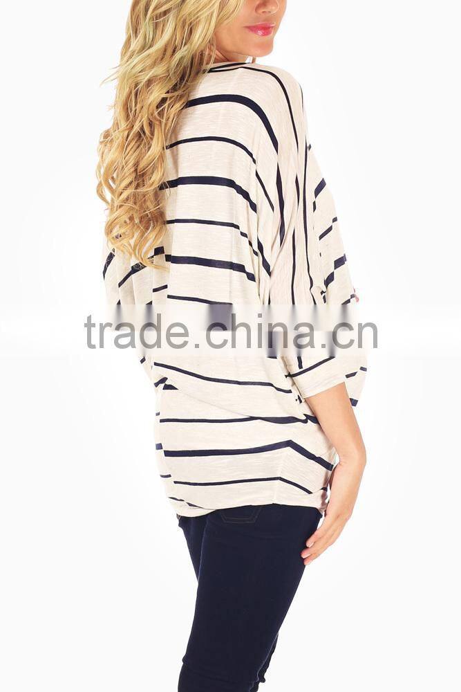 NAVY BLUE IVORY STRIPED DOLMAN SLEEVE MATERNITY TOP MATERNITY CLOTHES CHEAP