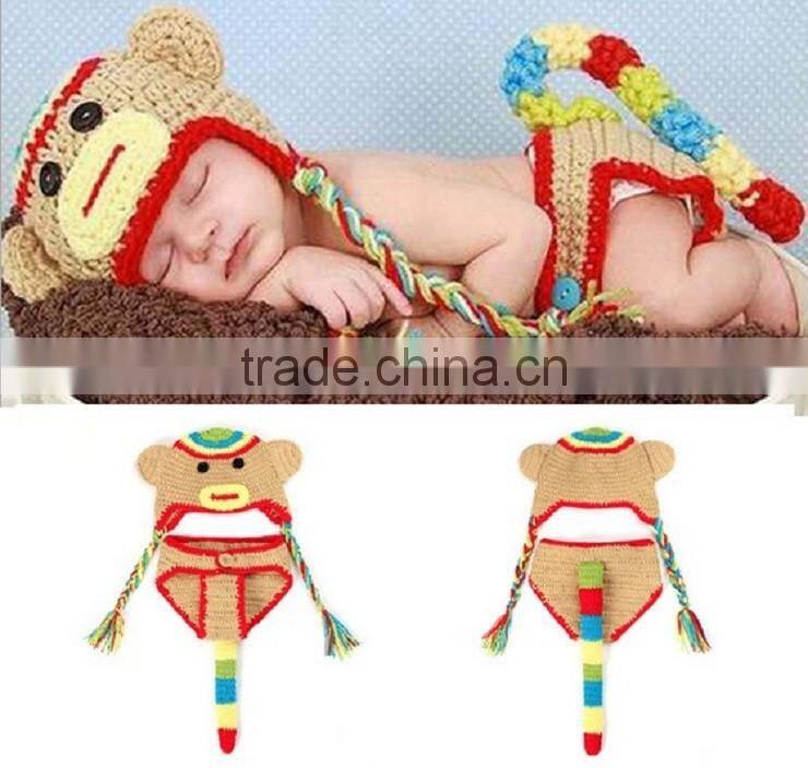 Knitted Animal Hats soft and colourful yarns Handmade baby clothing newborn crochet knit beanie hat set