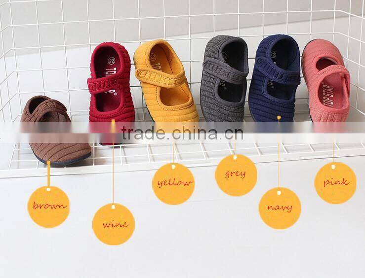 Canvas fabric girl shoes, magic velcro kids shoes