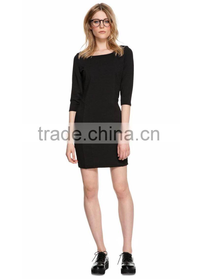 Ladies orange bright color 3/4 sleeve wrap dress